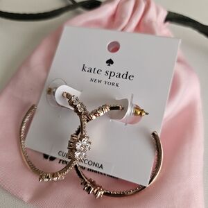 Kate Spade Rose Gold Crystal Hoop Earrings